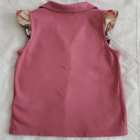 2Y Burberry Flutter-sleeve Cotton Pique Polo Shirt - Picture 4 of 4